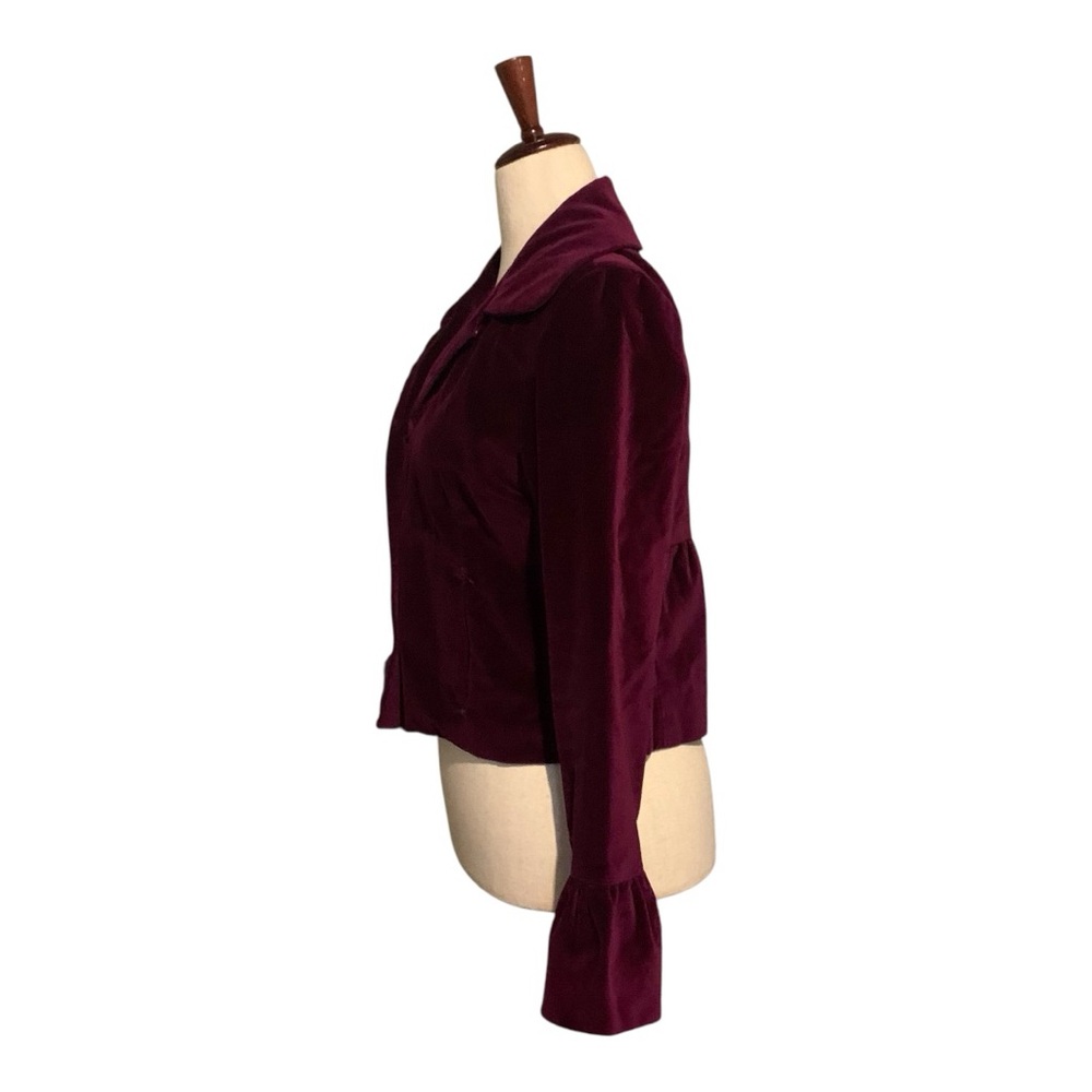 Black Rivet Velvet Blazer in Deep Purple - Picture 2 of 12